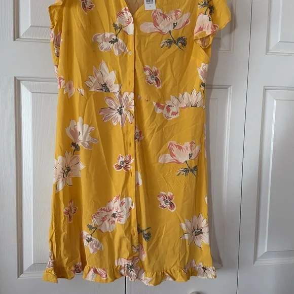 LOFT Sunny Yellow Floral Dress - Picture 2 of 5